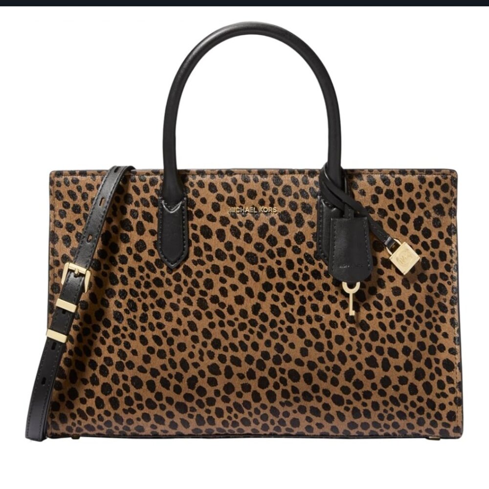 Brand new medium size Michael Kors calf hair leopard print bag